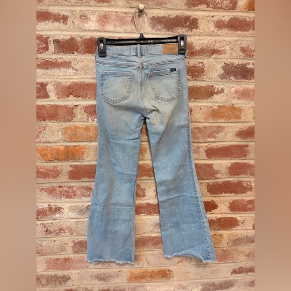 Abercrombie Kids Light Blue Distressed Jeans high rise flare size 9-10 - Picture 4 of 4